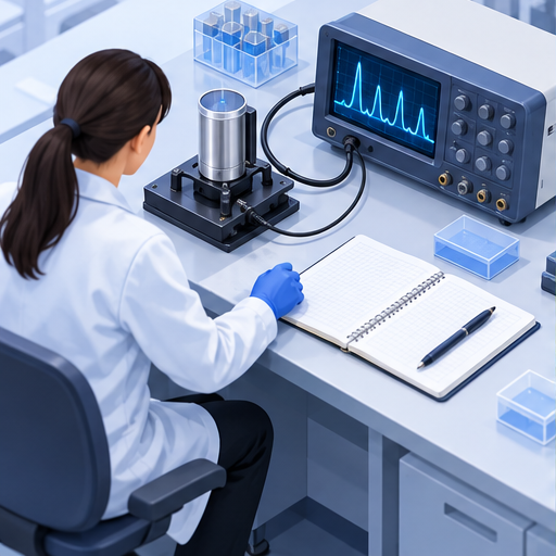 Conceptual laboratory illustration showing detector measurements